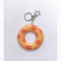 Cartoon PVC aufblasbarer Schwimm ring Mini aufblasbare Süßigkeiten Schlüssel bund Anhänger Schlüssel bund