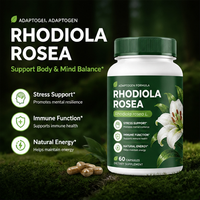 Capsules d'extrait de Rhodiola Rosea en marque privée OEM pour soutenir l'énergie, soulager le stress et améliorer la santé immunitaire des adultes