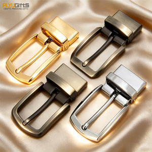 Boucles <span class=keywords><strong>de</strong></span> ceinture pour hommes en zinc, 4 couleurs, style décontracté et professionnel, accessoires argentés, logo personnalisé, boucles à ardillon réversibles double face dorées pour hommes - Product Image 1