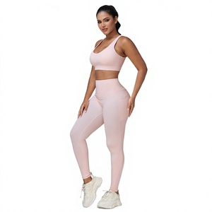 Ensemble de yoga et de sport pour femmes : Leggings taille haute et brassière de sport – Tenue de fitness deux pièces sans couture, extensible, respirante et à séchage rapide - Product Image 4