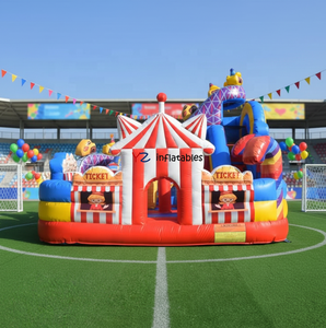 Juegos Inflables para Carnaval, Parque de Atracciones, Circo, Noria, Trampolín, Casa de Brinco, Tobogán Combinado, PVC Colorido con Soplador - Product Image 1