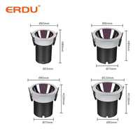 Plafonnier ERDU 12w en aluminium moulé sous pression, spot LED COB anti-éblouissement, éclairage intelligent pour la maison