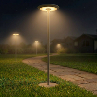 Lampe solaire tout-en-un en aluminium pour poteau, IP65, LED, avec télécommande, résistante à l'eau, batterie intégrée, intensité réglable, pour jardin, parc, cour