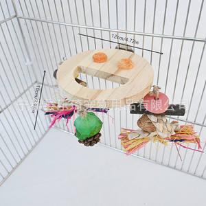 Papegaaien Speelgoed Loskoppelen Platform Vermakelijk Met Pioenen Xuan Feng Vogel Speelgoed Slijpen Mond Hout Dennenappel Bijten Touw - Product Image 3