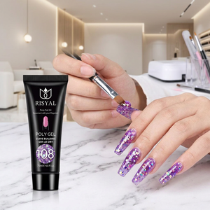 Polygel Cristal UV/LED pour Extension d'Ongles, Séchage Rapide, Effet Laser Dragon d'Eau, Sans Papier, Sans Douleur, Paillettes Scintillantes Instantanées - Product Image 5