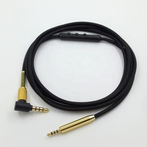 Câble audio de remplacement de 1,5 m avec gaine en PE expansé plaqué or, connecteur mâle 3,5 mm/2,5 mm pour microphones 700 <span class=keywords><strong>QC35</strong></span> QC25 avec contrôle du volume - Product Image 1