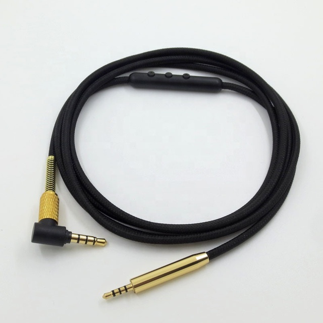 Replacement 1.5m Gold-Plated Foamed PE Jacket Audio Cable 3.5mm/2.5mm Male Lead for 700 QC35 QC25 Microphone Volume Control