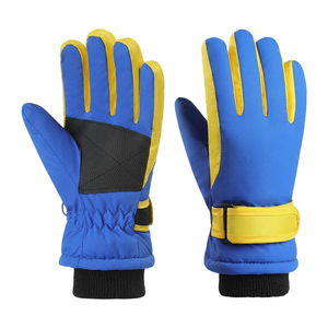 Gants de snowboard et de ski avec empiècements contrastants sur les côtés des doigts, paume texturée, sangle de poignet réglable, manchette intérieure en tricot pour sports d'hiver - Product Image 2