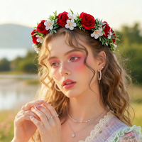 Couronne florale artificielle faite à la main style forêt féerique, idéale pour mariages, fêtes, vacances et séances photo – Nouveauté très prisée