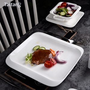 Taitang Cixuan restaurante de estilo inglés de cena de <span class=keywords><strong>porcelana</strong></span>/blanco vajilla <span class=keywords><strong>platos</strong></span> cuadrados - Product Image 3