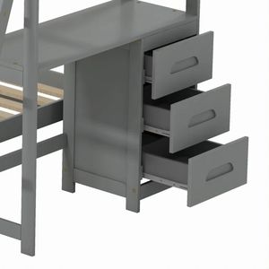 Двухъярусные кровати дети Loft кровать дети Twin над полной двухъярусная кровать с ящиками - Product Image 5