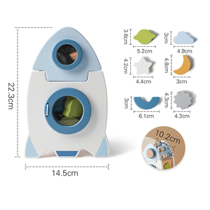 Razzo Spaziale in Legno, Giocattoli Educativi Montessori Sicuri per Bambini, Giochi di Apprendimento e Attività - Product Image 3