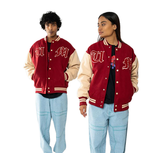 Manches personnalisées avec logo brodé en chenille, respirantes, antibactériennes, pour l'hiver, style basketball vintage, course, col montant, décontractées, avec lettres - Product Image 1