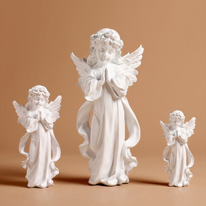 Figurines de Statue d'ange gardien nordique priant pour protéger la famille, ornement en résine pour le bureau de la maison, cadeau pour <span class=keywords><strong>maman</strong></span>, amis - Product Image 4