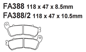 Sinterizzazione disco moto FA388 per honda FES SH 125 150 300i NSS250 300 CBF 1000 GL1800 GOLDWING <span class=keywords><strong>NC700</strong></span> - Product Image 6