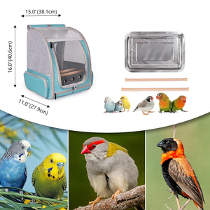 Bird Carriers <b>Backpack</b> with Perch Food Bowl Tray for Parrots Lovebirds <b>Small</b> Animals Outdoor Travel Pet Cage Carriers <b>Backpack</b> - Product Image 3