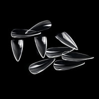 100 pièces/boîte Faux ongles transparents sans couture, autocollants pleine couverture, autocollants demi-couverture, capsules d'ongles French