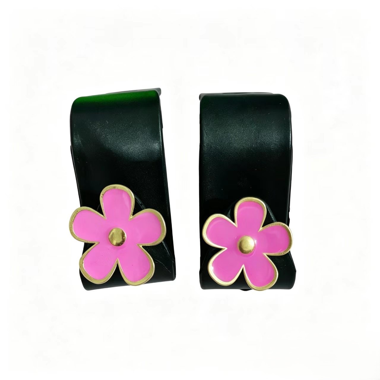 Pink daisy hooks (large and small, 2-pack) [Bagged]