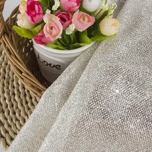 Di alta qualità con effetti glitter tessuto di tulle da sposa glitter tessuto di maglia per la cerimonia nuziale appariscente tessuto