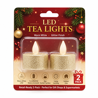 Lot de 2 bougies chauffe-plat LED scintillantes écologiques, flamme vacillante jaune chaud sans flamme, décorations Diwali CR2032