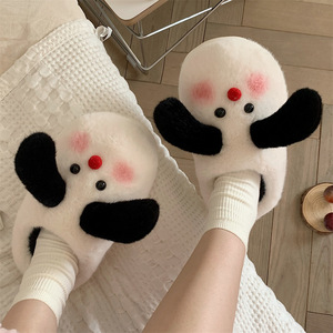XIXIXITIAO hiver fantaisie mignon maison pantoufles fourrure <span class=keywords><strong>antidérapant</strong></span> intérieur PVC <span class=keywords><strong>chien</strong></span> dessin animé floue chambre animal pantoufles <span class=keywords><strong>pour</strong></span> femmes filles - Product Image 3