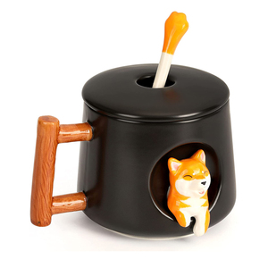 Taza de café de cerámica con Gato, cuchara de acero inoxidable con tapa, taza de té, leche, Navidad, novedad - Product Image 6