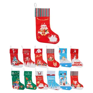 圣诞老人个性化数字升华印花棉亚麻礼品针织袜子
