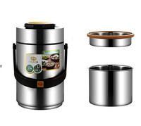 Boîte à repas Aily Office Meals à double niveau, sans BPA, en PP et acier inoxydable, 3 compartiments, hermétique, empilable, pour soupes et aliments chauds, sac isotherme pour le déjeuner