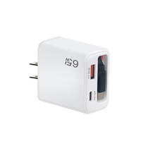 UK/US/EU 65W 2 ports USB A + C chargeur de voyage câble C rétractable PD QC 3.0 charge rapide OVP pour adaptateur secteur pour téléphone portable