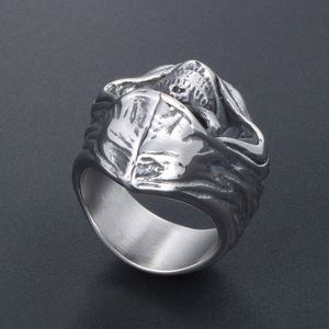 Skull <b>Ring</b> <b>Titanium</b> Steel Men's Halloween Jewelry SA863 - Product Image 3