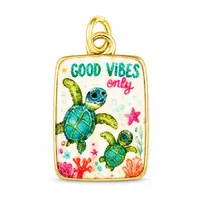 Ciondolo Estivo Edizione Limitata con Piccolo Citazione in Inglese, Charm Smaltato Stampato per Creazione Gioielli Fai da Te J35