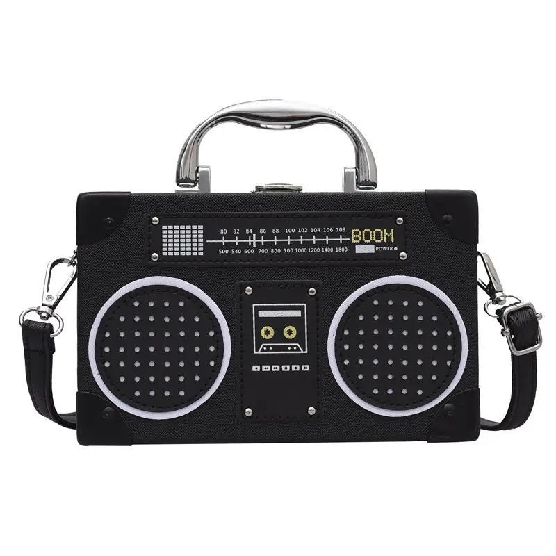 2022 New Style Wave Radio Pattern Box Bag Cute Creative Personality Funny Portable Shoulder Messenger Bag Female Bag