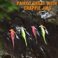 Leurre souple imprimé en PVC haute performance 1,6 g, type Shad Minnow, pour la pêche au crappie, au walleye, à la truite et au black-bass en rivière et en lac