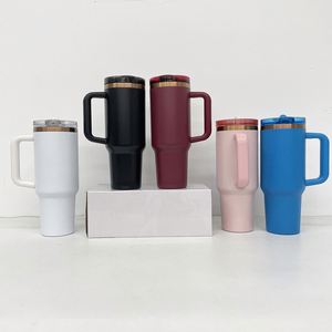 40oz Powder Coated Copper Plated Underneath Removable Flip Straw Stainless Steel Travel Coffee Tumblers <b>Mug</b> with Leakproof Lid - Product Image 2
