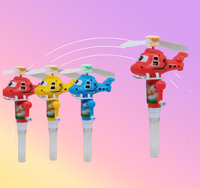 Ventilateur manuel en plastique en forme d'avion de dessin animé, jouet surprise avec bonbons pour cadeaux promotionnels, JOUETS À BONBONS, Dulces De Juguete pour enfants