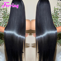 Perruque en cheveux humains naturels, pré-épilée, avec dentelle HD, lisse, prête à porter, nœuds blanchis, cheveux humains vietnamiens, perruque sans colle avec dentelle HD