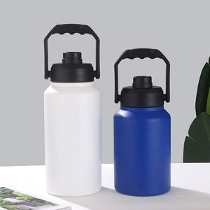 Bouteille d'eau isotherme en acier inoxydable de 128 oz (un gallon) avec couvercle à paille, double paroi sous vide - Product Image 4