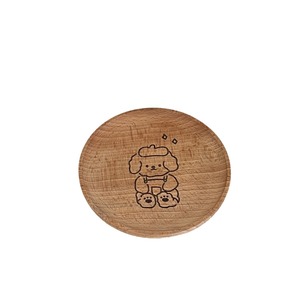 Beech Wood Coaster Round Cartoon Design Food Grade Tableware For Coffee Tea Drinks <b>Decorative</b> <b>Plate</b> Gift 2024 - Product Image 5