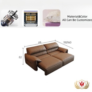 HJ HOME Ensemble de canapé-<span class=keywords><strong>lit</strong></span> <span class=keywords><strong>deux</strong></span> <span class=keywords><strong>places</strong></span> électrique multifonctionnel à double usage en cuir noir italien - Product Image 4