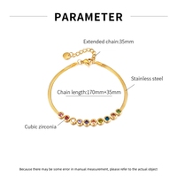 Offre Spéciale acier inoxydable strass coloré chaîne arc-en-ciel bracelets pour femmes
