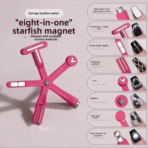 Bâtonnet magnétique 8-en-1 multifonctionnel pour ongles, stylo magnétique pour vernis gel œil de chat, outil d'art ongulaire pour attirer les perles de verre - Product Image 1