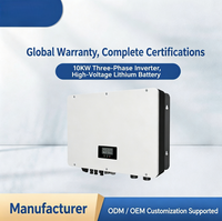 Onduleur et contrôleur solaire hybride triphasé MPPT à onde sinusoïdale pure LiFePO4 de 10 kW, empilable, tout-en-un