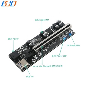 การ์ดเพิ่มพอร์ต PCI-E 1X เป็น 16X รุ่น <span class=keywords><strong>VER009S</strong></span> <span class=keywords><strong>PLUS</strong></span> พร้อมหัวต่อไฟ 6 พิน สาย USB 3.0 ยาว 60 ซม. สำหรับการ์ดจอ - Product Image 2