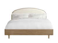 Cadre de lit Queen King en bois massif fait à la main de style américain avec tête de lit rembourrée souple