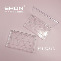 Étui vide pour palette de fards à paupières multi-chromes personnalisable en ABS transparent, mignon, rectangulaire, en forme d'étoile, à 6 compartiments, pour emballage de maquillage