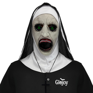 Máscara de Látex con Boca Abierta, Monja, Diablo, Cara Aterradora, Disfraz de Halloween, Cosplay, Accesorios de Terror, Personalizable - Product Image 1