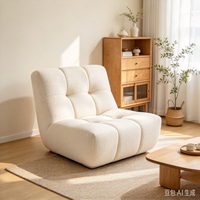 Fauteuil lounge moderne en bouclette avec revêtement doux au toucher, design modulaire pour salon de luxe et hôtel