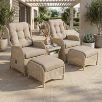 Meubles d'extérieur modernes, ensembles étanche en plastique, bambou, rotin, cadre en acier/aluminium, patio, jardin, parc, entrepôt, hôtel, chambre à coucher