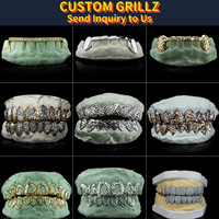 Dents Hip Hop en émail blanc Grillz Top 6 Bottom 6 Design classique Grillz