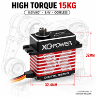 Servomoteur d'hélicoptère RC XQ-S8215D 15kg sans noyau, étanche, haute vitesse, pour bras robotique, engrenage en acier inoxydable, boîtier en aluminium, 8.4V